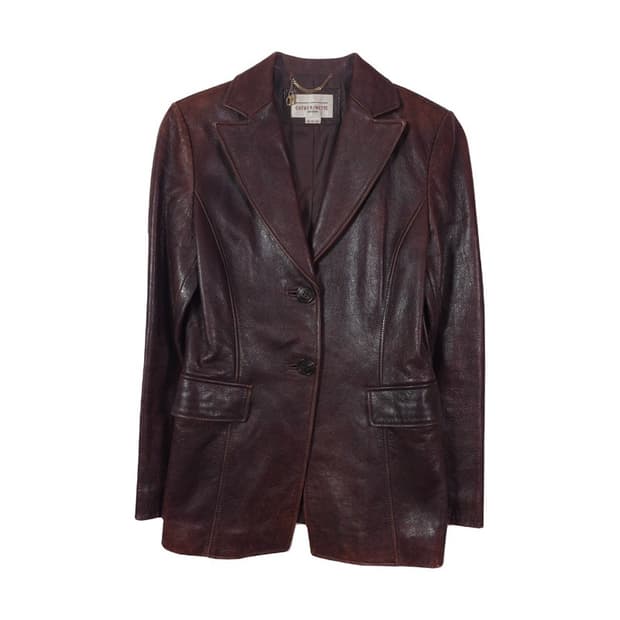 까뜨리네뜨 90s 리얼 레더 블레이저 자켓