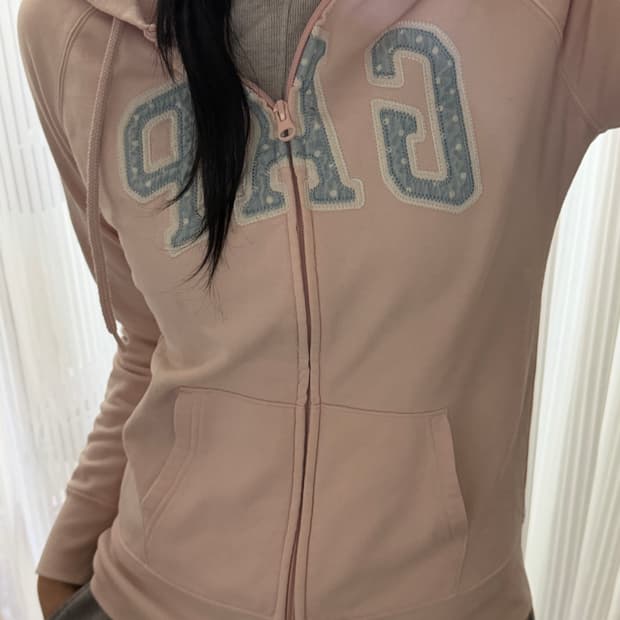갭 연핑크 후드집업 s 