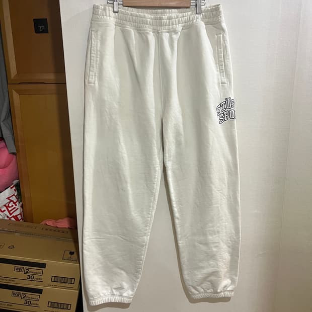 (XL) 스투시 사이드 자수로고 스웻 조거 팬츠