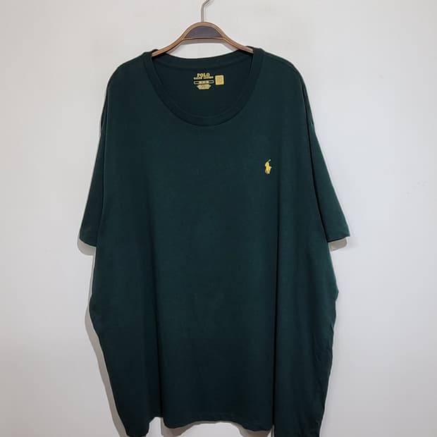 (4XL) 랄프로렌 폴로 반팔티 녹색 빅사이즈 로고 면티셔츠