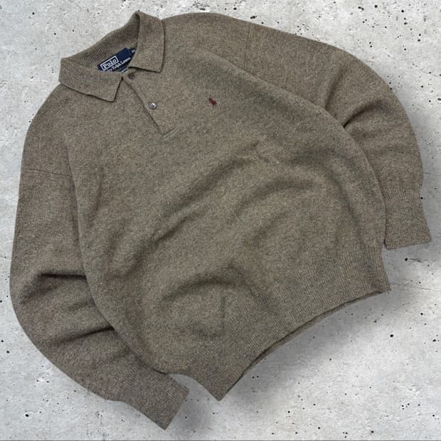 [95] 폴로 랄프로렌 램스울 카라넥 니트 브라운 B549
