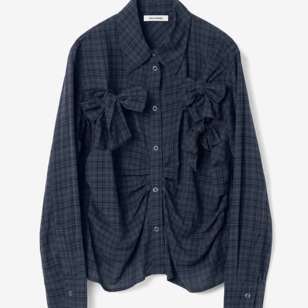 밀로 우먼 리본 타이 셔츠