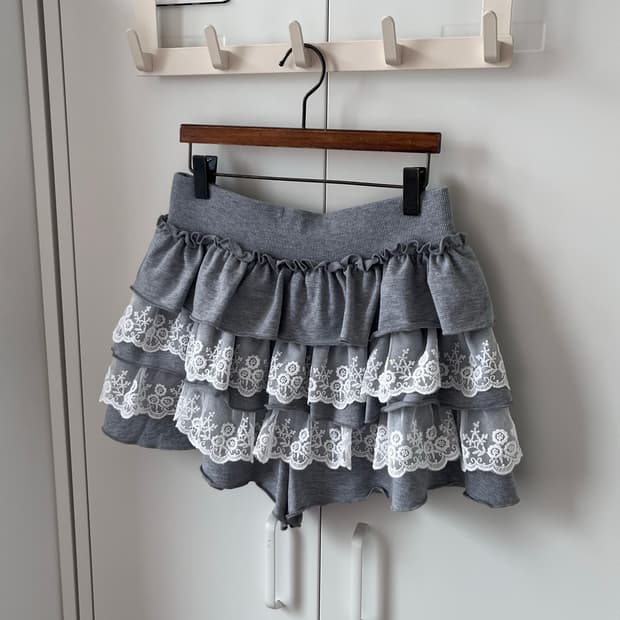 Vintage 레이스 레이어드 큐롯 팬츠 치마바지