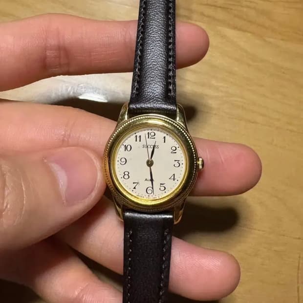 90년대 세이코 알바 success 금장 가죽 시계