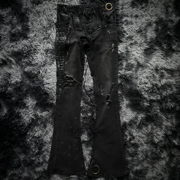 (최종 가격 인하) Lace-up flare jeans