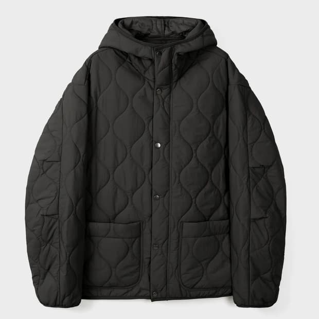 퀼팅 후드 패딩 점퍼 (BLACK)