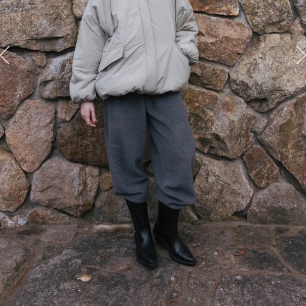 모노하monoha Fleece padded high neck jumper