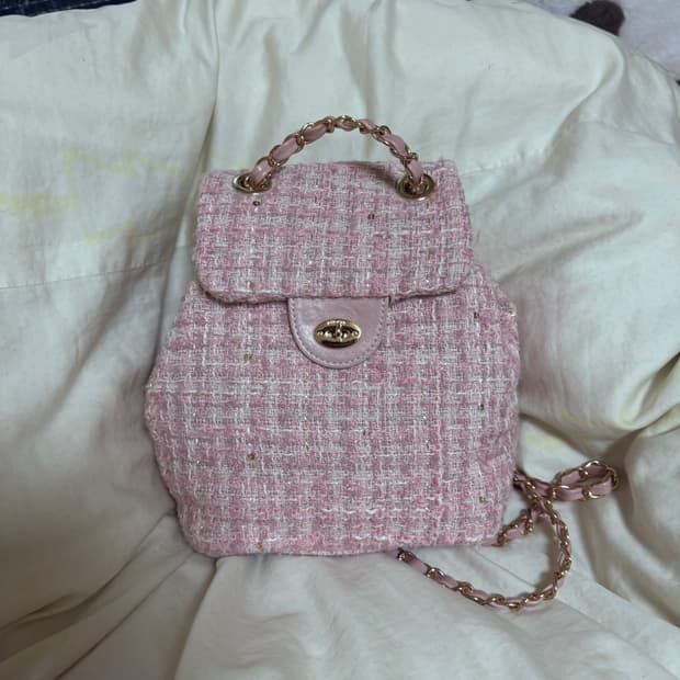 아노에틱  트위드 핑크 백팩 (새상품)