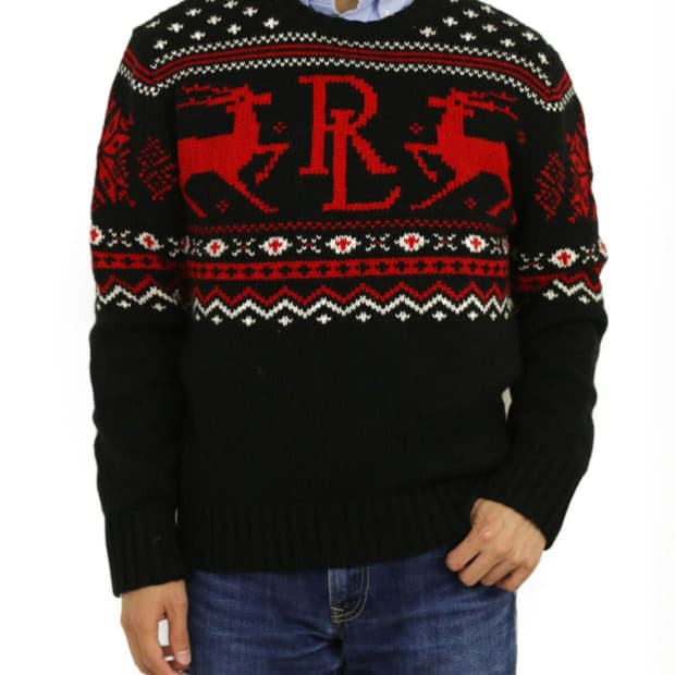 폴로 홀리데이 순록 노르딕 스웨터XL