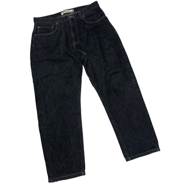 리바이스 스트레이트 루즈핏 흑청데님진 34