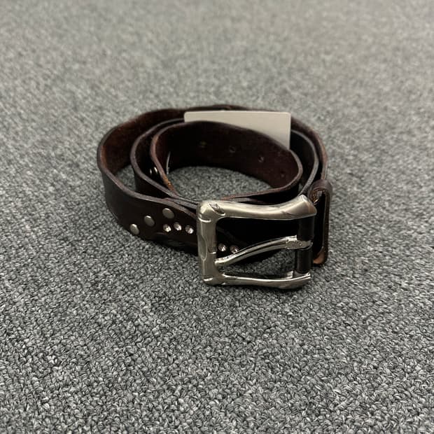 빈티지 웨스턴 큐빅 가죽벨트 
