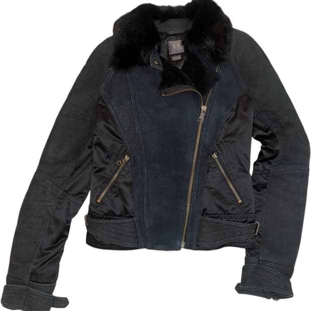 아르마니익스체인지 사선지퍼자켓