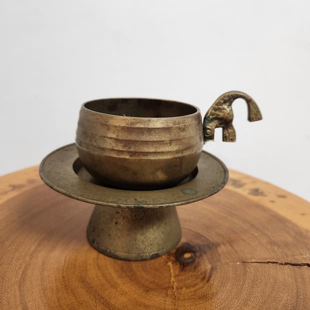 골동품 빈티지 앤틱 황동 찻잔 세트