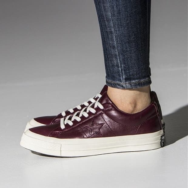 컨버스 원스타 레더 버건디 스니커즈