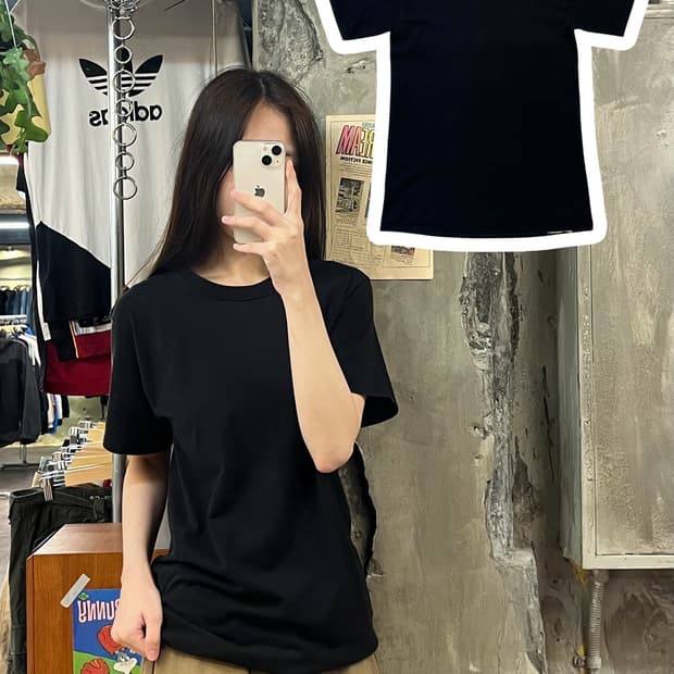챔피온 베이직 반팔티 블랙 S #csz568