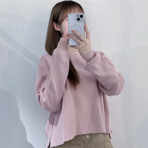 아크네스튜디오 뮤트핑크 사이드지퍼 니트