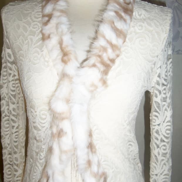 Lace Fur Trim Cardigan 