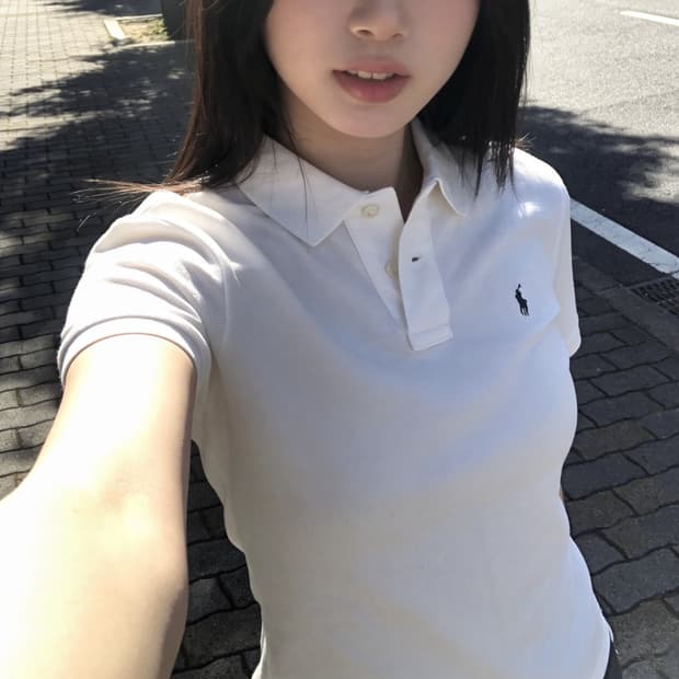 폴로 랄프로렌 화이트 포니 PK 반팔티