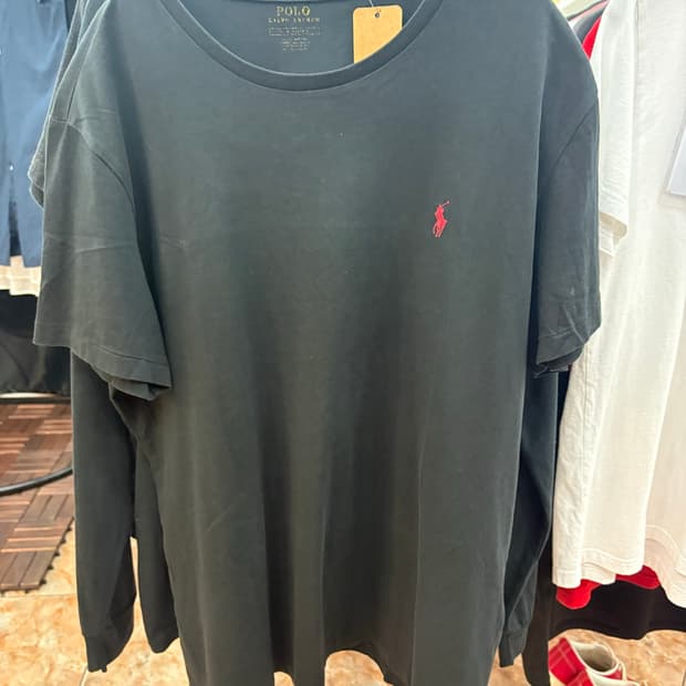 폴로 랄프로렌 기본 검정 반팔티 L