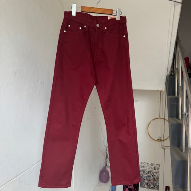 Bigjohn 일자핏 버건디 팬츠
