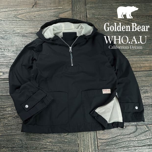 [골든베어 X 후아유] 후드 아노락 바람막이 자켓 블랙 M19519