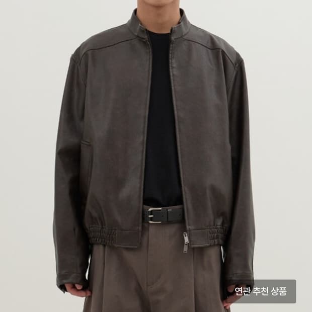 essential by eql 비건레더 봄버자켓 xl 다크브라운