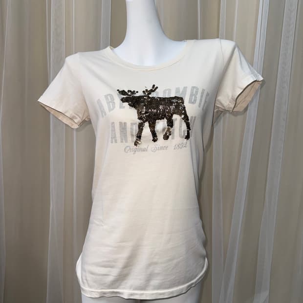 Abercrombie 아베크롬비 베이지 반팔 티셔츠