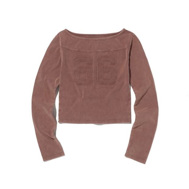 Sudae 스웨이드 티셔츠 66 washed long sleeve_버건디
