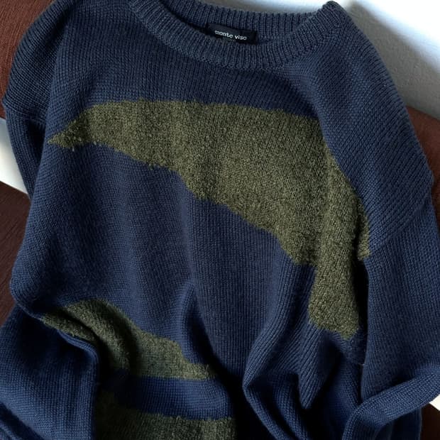 Boucle panel loose knit P/O