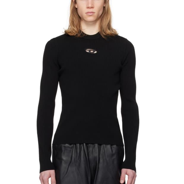 디젤 메탈로고 자카리 니트 블랙 L 새상품