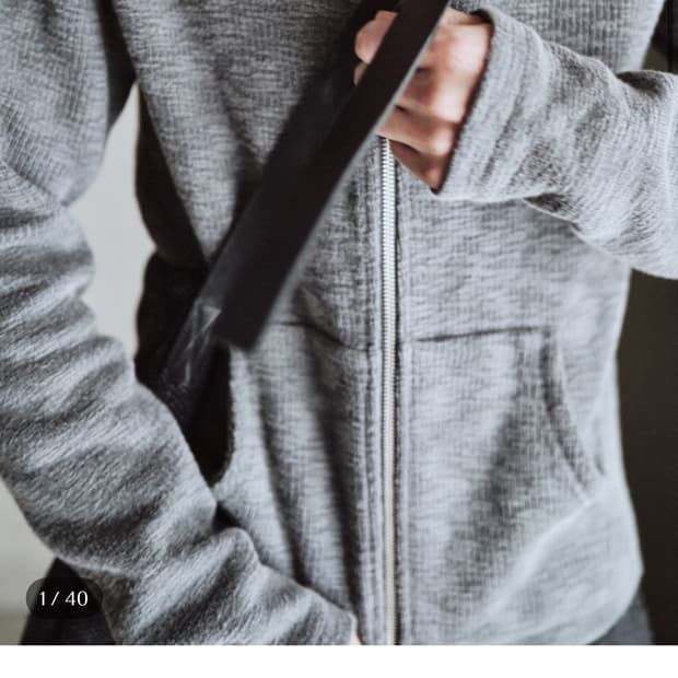 Textured Hoodie Zip Grey
