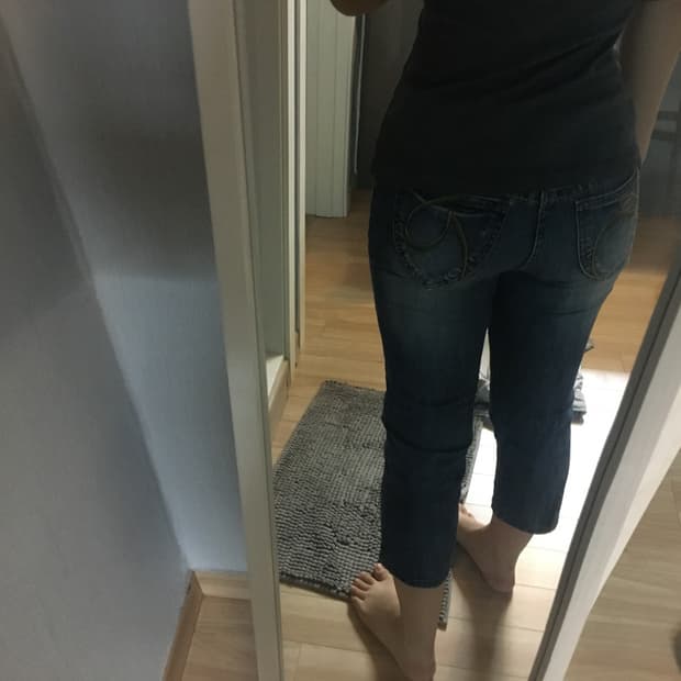 빈폴 7부 카프리 빈티지 청바지 데님 엉덩이 포인트