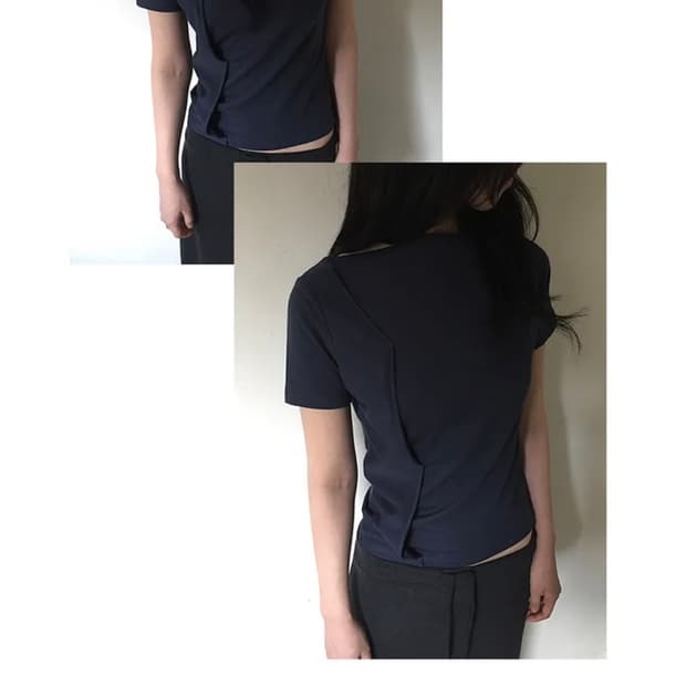 rihae asymmetric wave tee 반팔