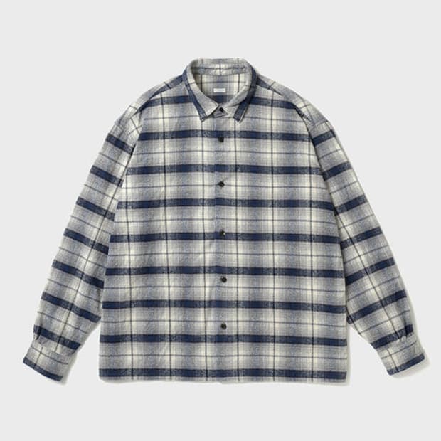 [1] 26ss 아프레쎄 빈티지 실크냅 체크셔츠(네이비)