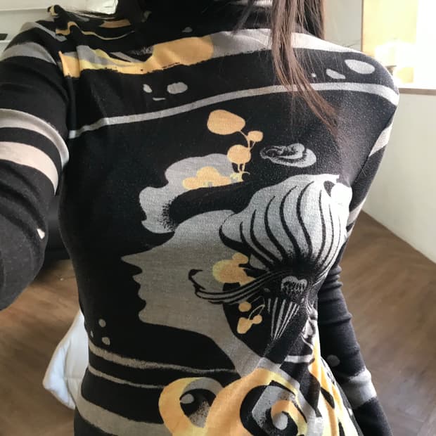 vintage turtle neck pattern long sleeve