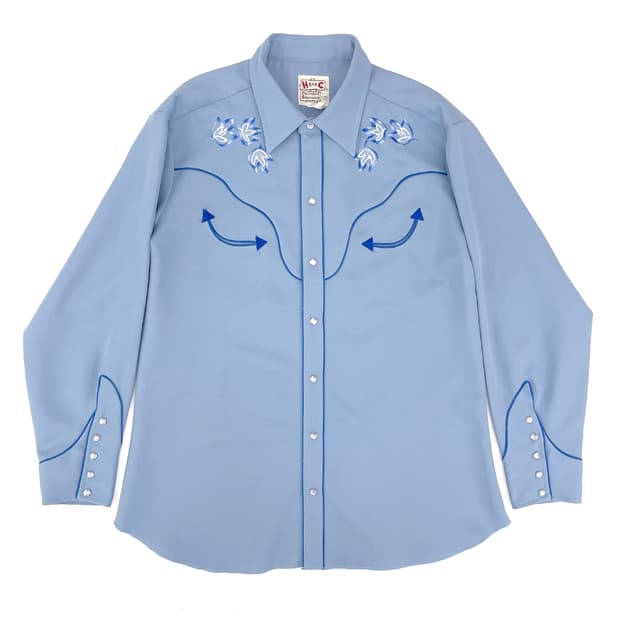 70년대 H bar C 플로랄 자수 웨스턴 셔츠 17