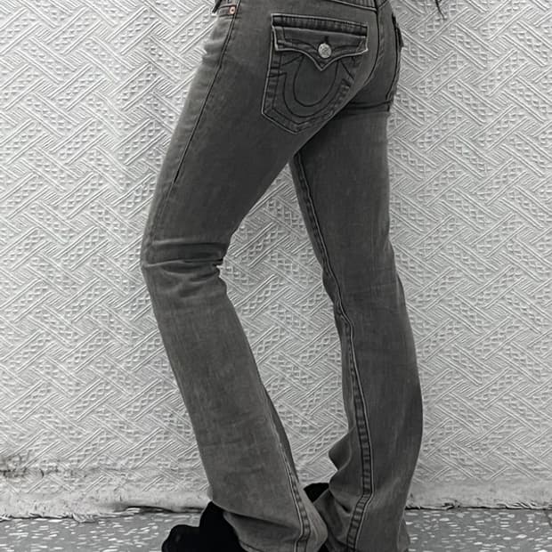 트루릴리전 빈티지 Y2K 워싱 부츠컷 데님팬츠 28인치 C09802