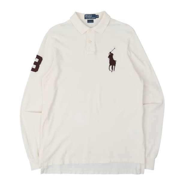 폴로 랄프로렌 아이보리 빅포니 pk 롱슬리브 티셔츠