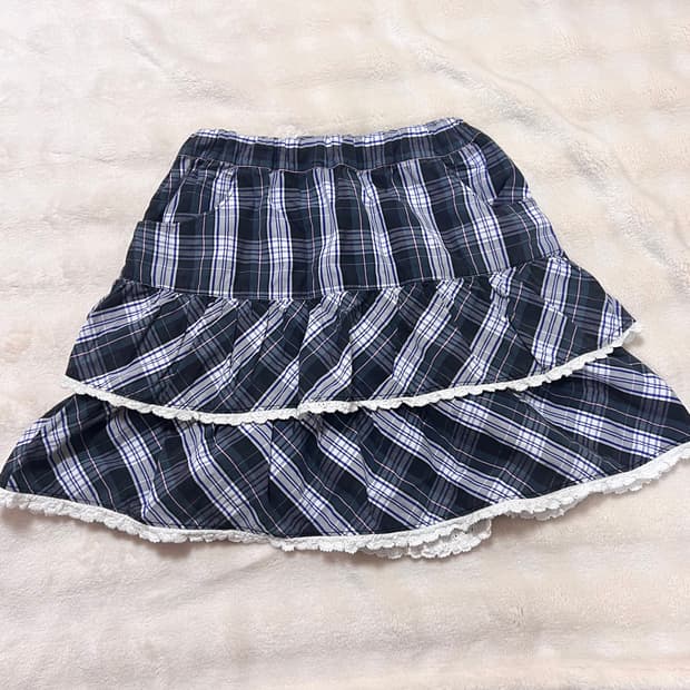 체크 프릴 스커트 레이스 큐롯 리즈리사 트랄라라 메조피아노 갸루