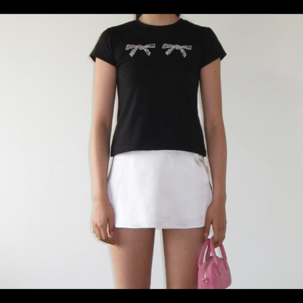 시눈 리본티셔츠