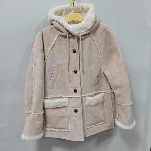 25W AMONG 어몽 후드 무스탕 인조 여성