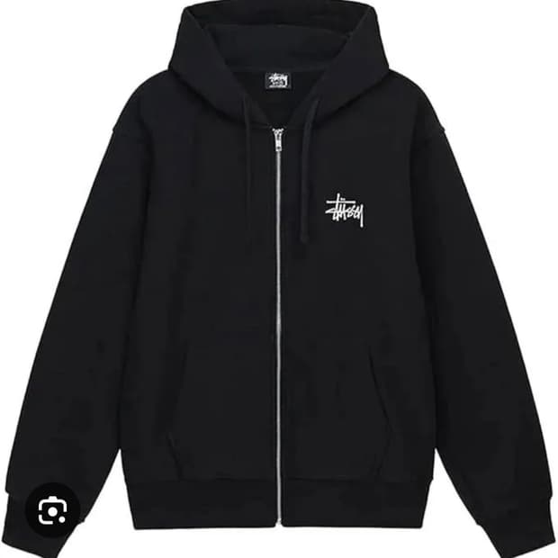 스투시 베이직 후드집업 블랙