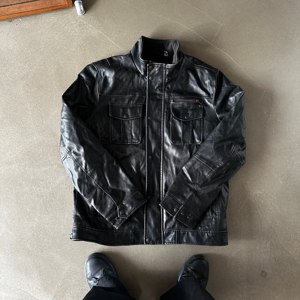 levis 트러커 쉐르파 레더 자켓