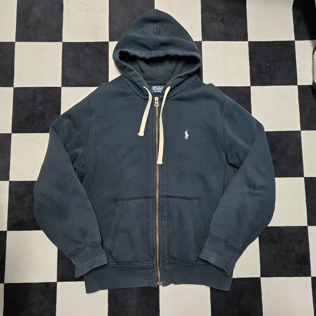 L 폴로랄프로렌 써멀 헤비코튼 후드 집업 블랙