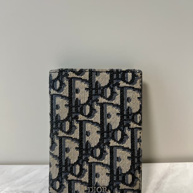 디올 오블리크 자카드 오거나이저 지갑