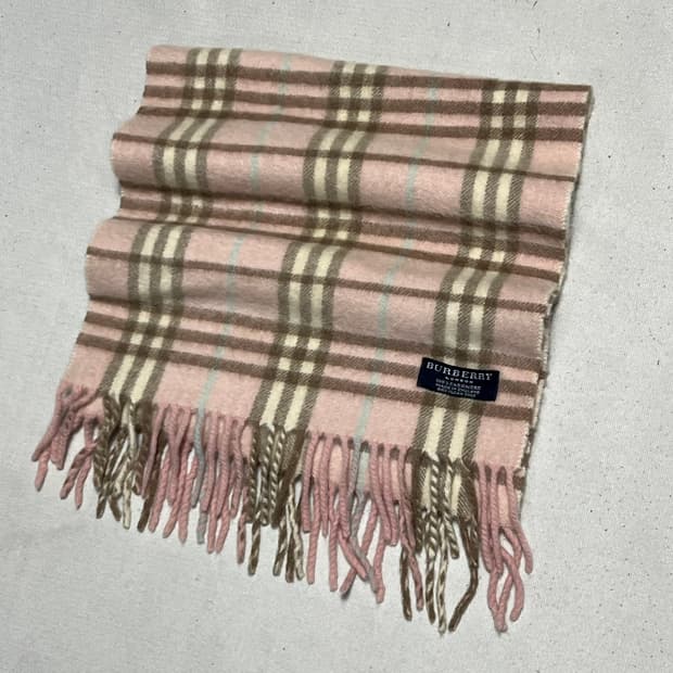 OS 버버리 핑크 노바체크 캐시미어 머플러