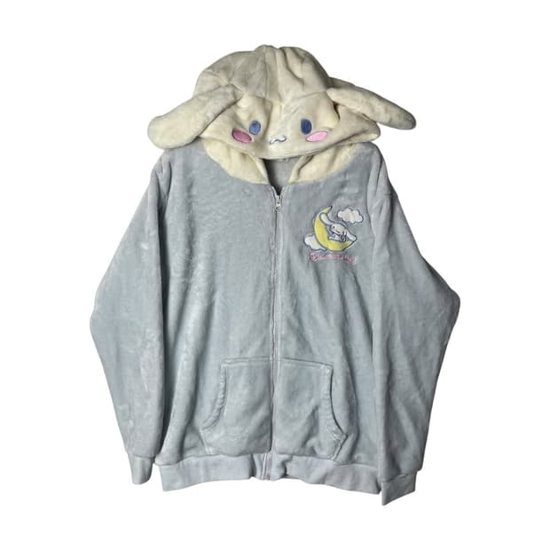 [Sanrio] 산리오 시나모롤 플리스 퍼 후드집업