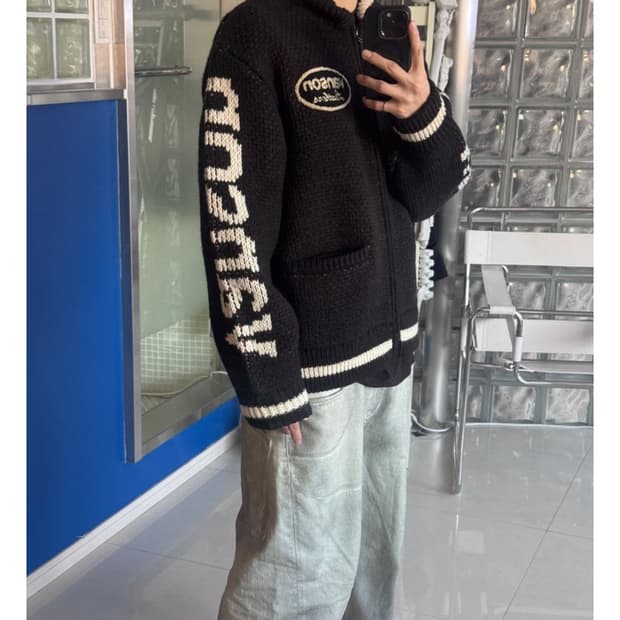 밴슨 니트집업 xl