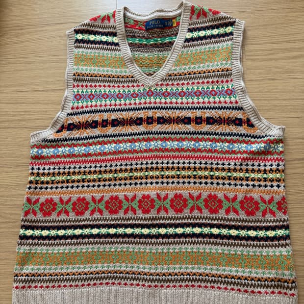 폴로 랄프로렌 페어아일 니트 베스트 XL