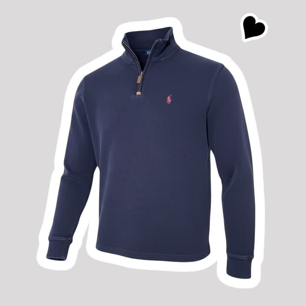 신형 폴로 랄프로렌 네이비 반집업니트